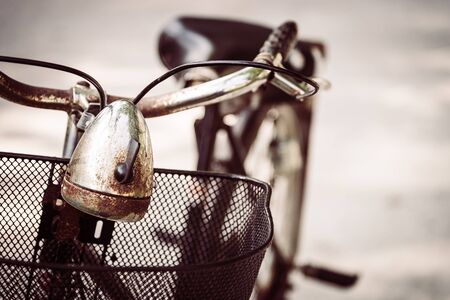 Old vintage bicycle - vintage filter effect and selective focus pointの写真素材