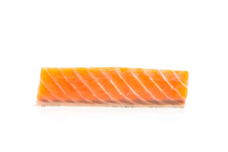 Raw salmon meat isolated on white backgroundの写真素材