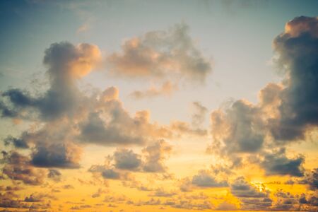 Sunrise with cloud on sky - vintage filterの写真素材