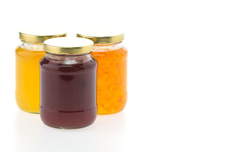 Jam jar isolated on white backgroundの写真素材