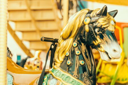 Horse carousel carnival - vintage effect style picturesの写真素材