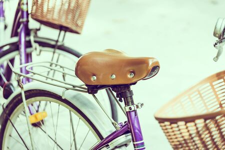 Old vintage bicycle - vintage filter effect and selective focus pointの写真素材