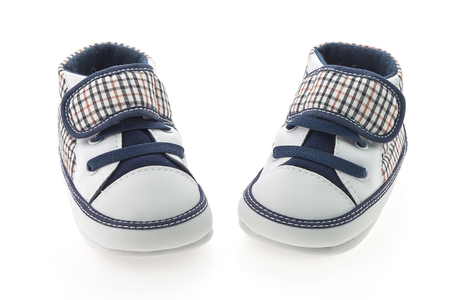 Baby shoes isolated on white backgroundの写真素材