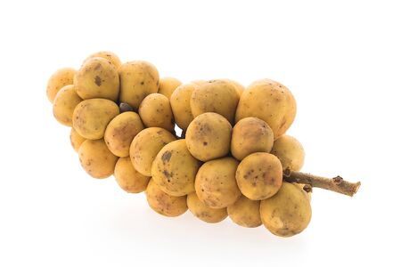 Longkong , langsat , Lanzones fruit isolated on white の写真素材