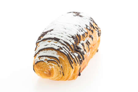 croissant chocolate isolated on white 