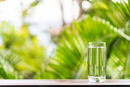 Water glass outdoorの写真素材
