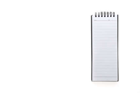 Blank notebook paper isolated on white backgroundの写真素材