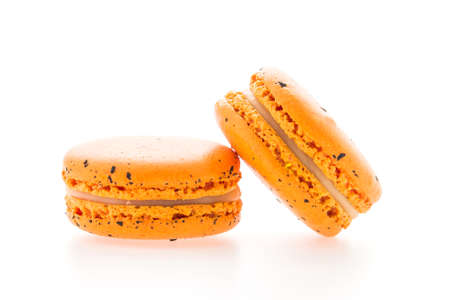 Macaroons isolated on white backgroundの写真素材