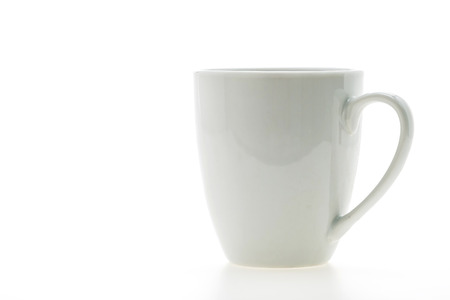 Empty coffee cup or coffee mug isolated on white backgroundの写真素材