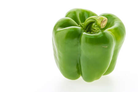 Colorful bell pepper vegetable isolated on white backgroundの写真素材