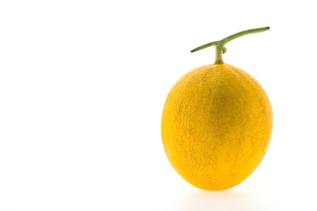 Yellow Cantaloupe isolated on white backgroundの写真素材
