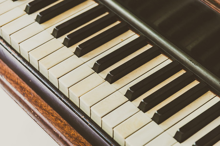 Selective focus point Piano keys - vintage filterの写真素材