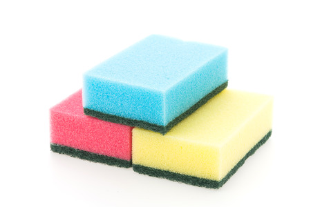Sponges dish isolated on white backgroundの写真素材