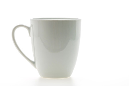 Empty coffee cup or coffee mug isolated on white の写真素材