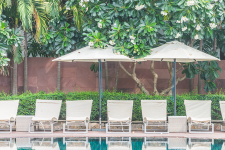 Pool chair - soft vintage filterの写真素材