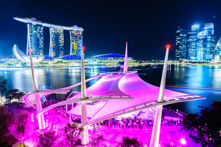 Singapore skyline city at twilight times - bright processing style pictures