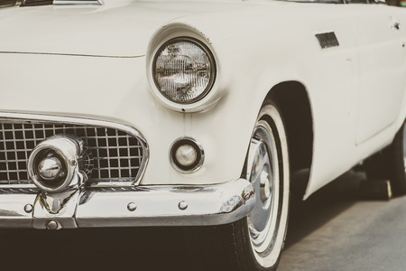 Headlight lamp  vintage car - vintage filter effectの写真素材