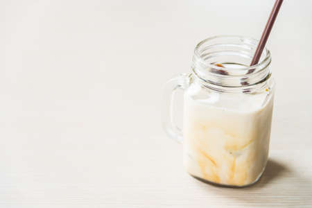 Iced coffee glassの写真素材