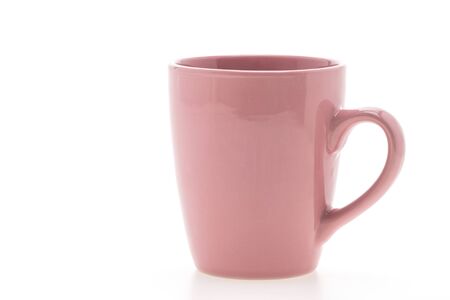 Empty coffee cup or coffee mug isolated on white backgroundの写真素材