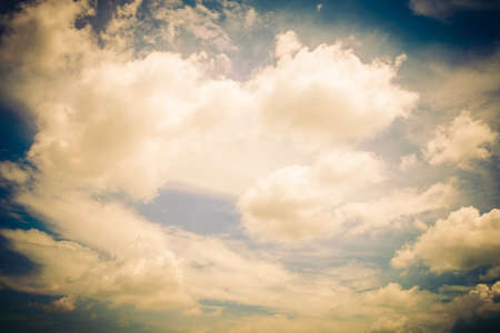 Vintage cloud on sky background - vintage filterの写真素材