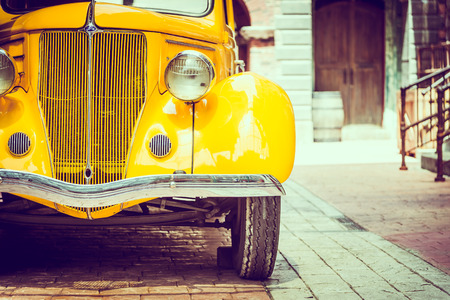Headlight lamp  vintage car - vintage filter effectのeditorial素材