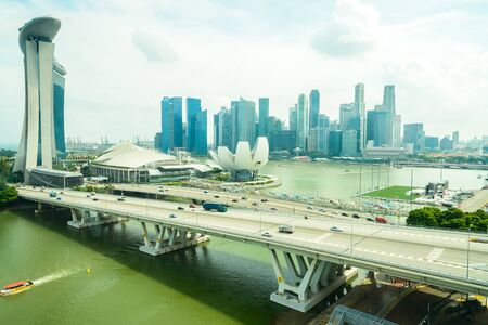 Singapore skyline cityのeditorial素材