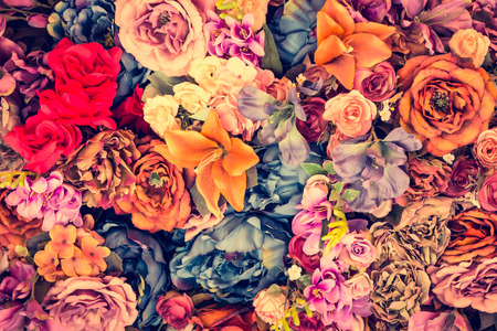 Beautiful Vintage flower background - vintage filter effectの写真素材