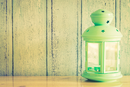 Vintage lantern lamp with copy space - Vintage filter effectの写真素材