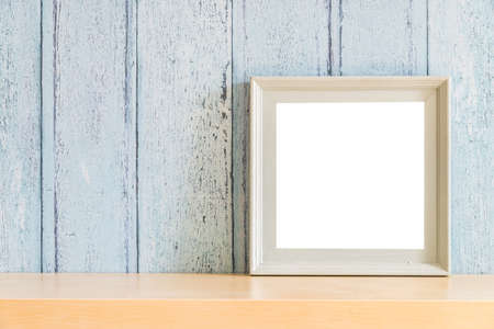 Vintage wood Blank photo frame with summer concept designの写真素材