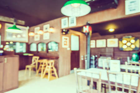 Abstract blur coffee shop background - vintage filterの写真素材