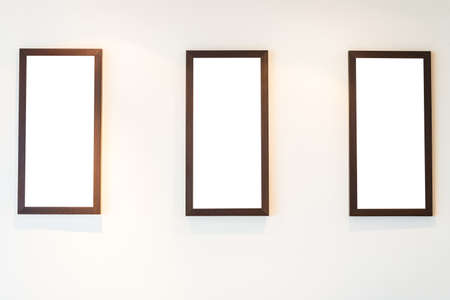 Blank Photo frame on wallの写真素材