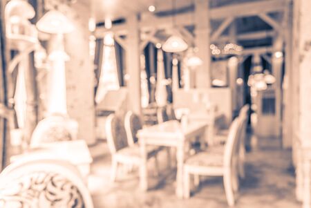 Abstract blur restaurant background - vintage filter effectの写真素材