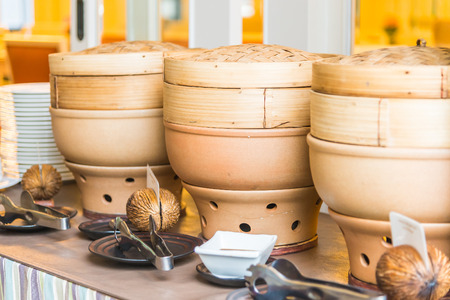 Dimsum dumpling chinese food style - vintage filter effectの写真素材