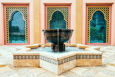 Architecture Fountain Decoration morocco style - vintage filter effectの写真素材