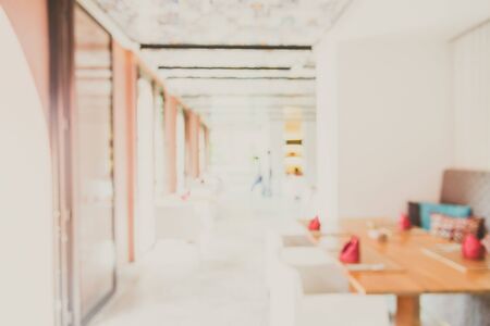 Abstract blur interior restaurant background - vintage light filter effect