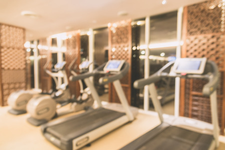 Abstract blur fitness gym interior background - vintage filterの写真素材