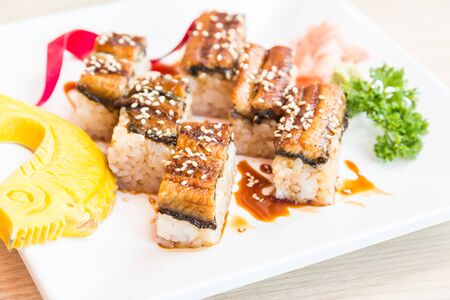 Eel sushi roll maki , Japanese food style - Selective focus pointの写真素材