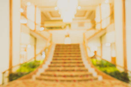 Abstract blur hotel lobby background - vintage filter