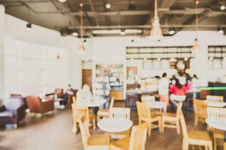 Abstract blur coffee shop cafe background - vintage filter