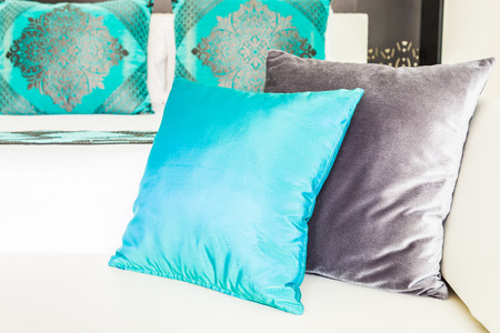 Sofa pillow decoration in living roomの写真素材