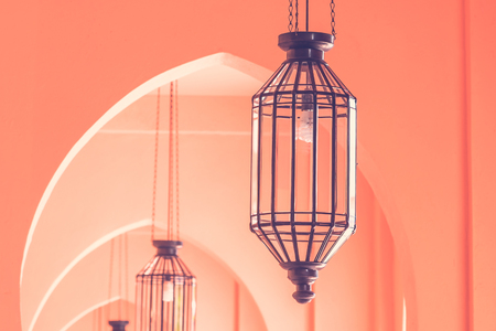 Vintage light lamp morocco architecture style - vintage filter effectの写真素材