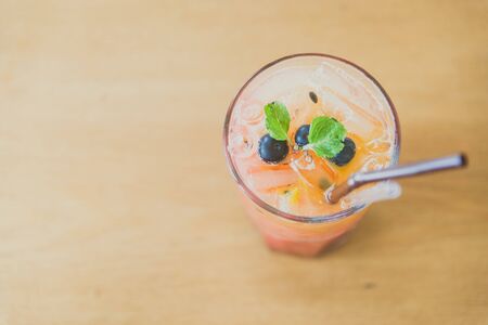 Mix fruit moctails drink - vintage filterの写真素材
