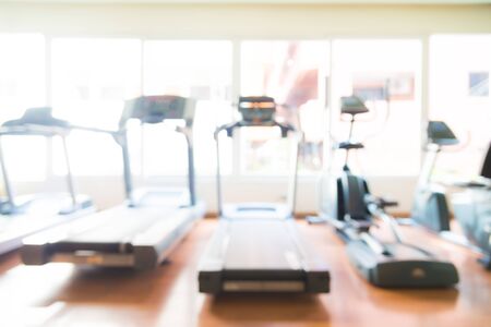 Abstract blur fitness gym interior backgroundの写真素材