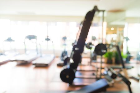 Abstract blur fitness gym interior backgroundの写真素材