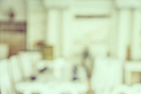 Abstract blur restaurant interior background - vintage filterの写真素材