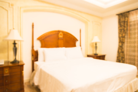 Abstract blur bedroom interior backgroundの写真素材