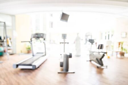 Abstract blur fitness gym room interior backgroundの写真素材
