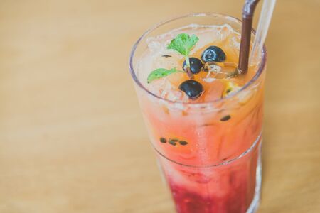 Mix fruit moctails drink - vintage filterの写真素材