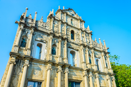 Ruins St.Paul Church in macau cityの写真素材