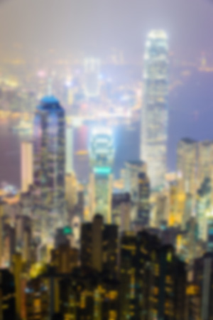 Abstract blur Hong kong skyline city background